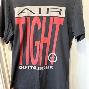 Nike Men's Gray and Red Graphic Tee